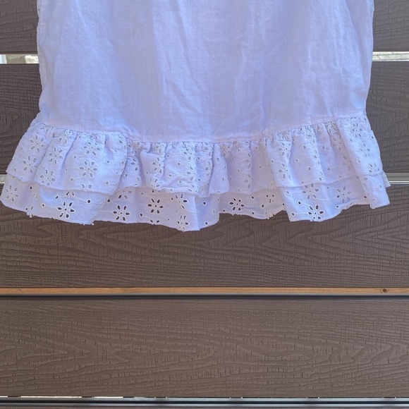Zara opened eyelet ruffled blouse sleeveless white Size S - Picture 10 of 13